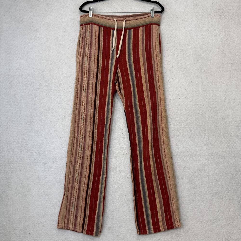 Imogene And Willie Sweatpants Womens Small Red Stripe Twill Elastic Waist Boho